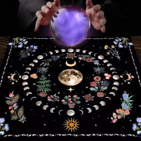 Tarot Tablecloth Board Game Decorative Cloth Have Your Power Mandala Moon Phase Floral Butterfly Tablecloth (Option: JP127-75x 75cm)